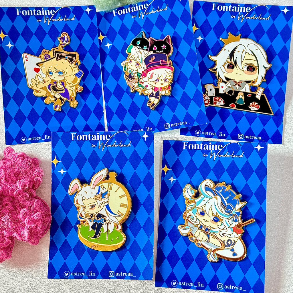 Genshin - Fontaine in Wonderland Enamel Pins