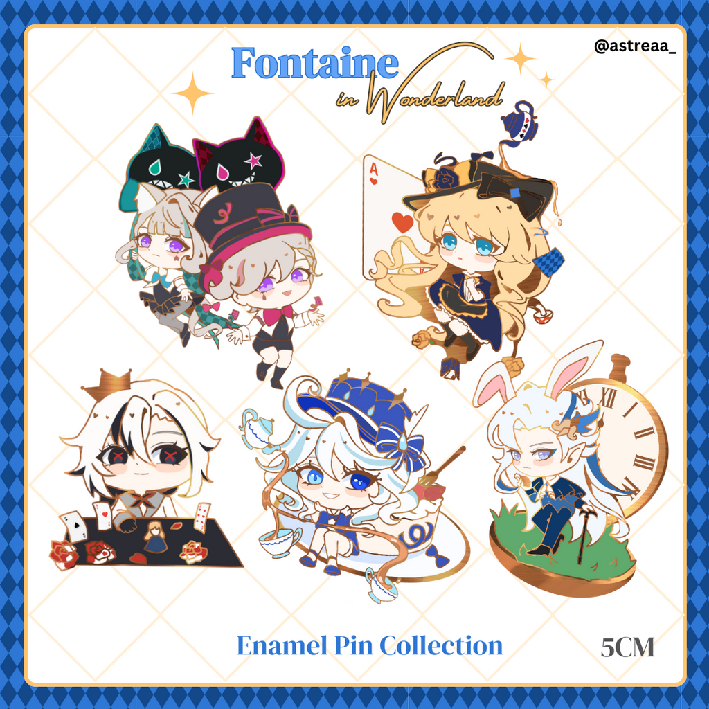 Genshin - Fontaine in Wonderland Enamel Pins