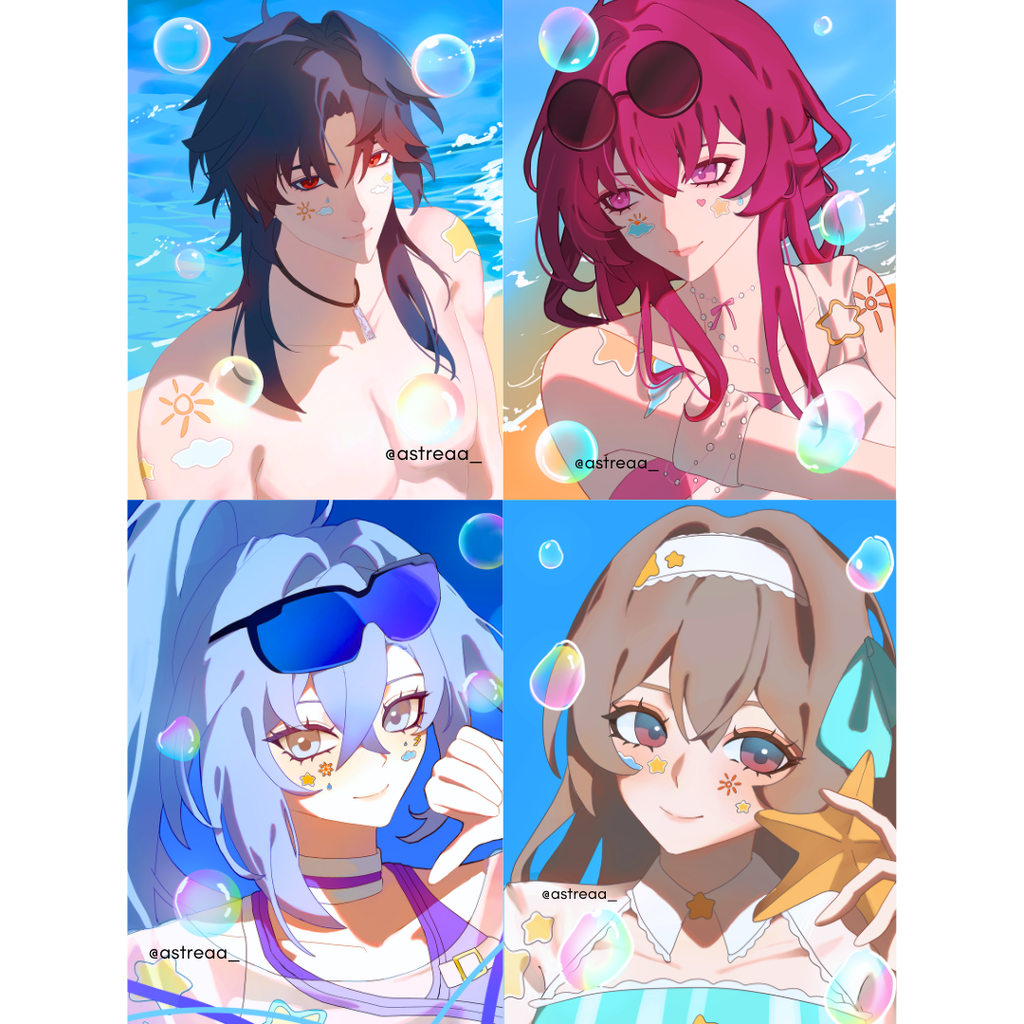 HSR- Holographic A5 Prints (Summer Stellaron Hunters)