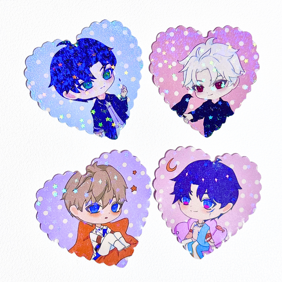 LADS Holographic Heart Stickers