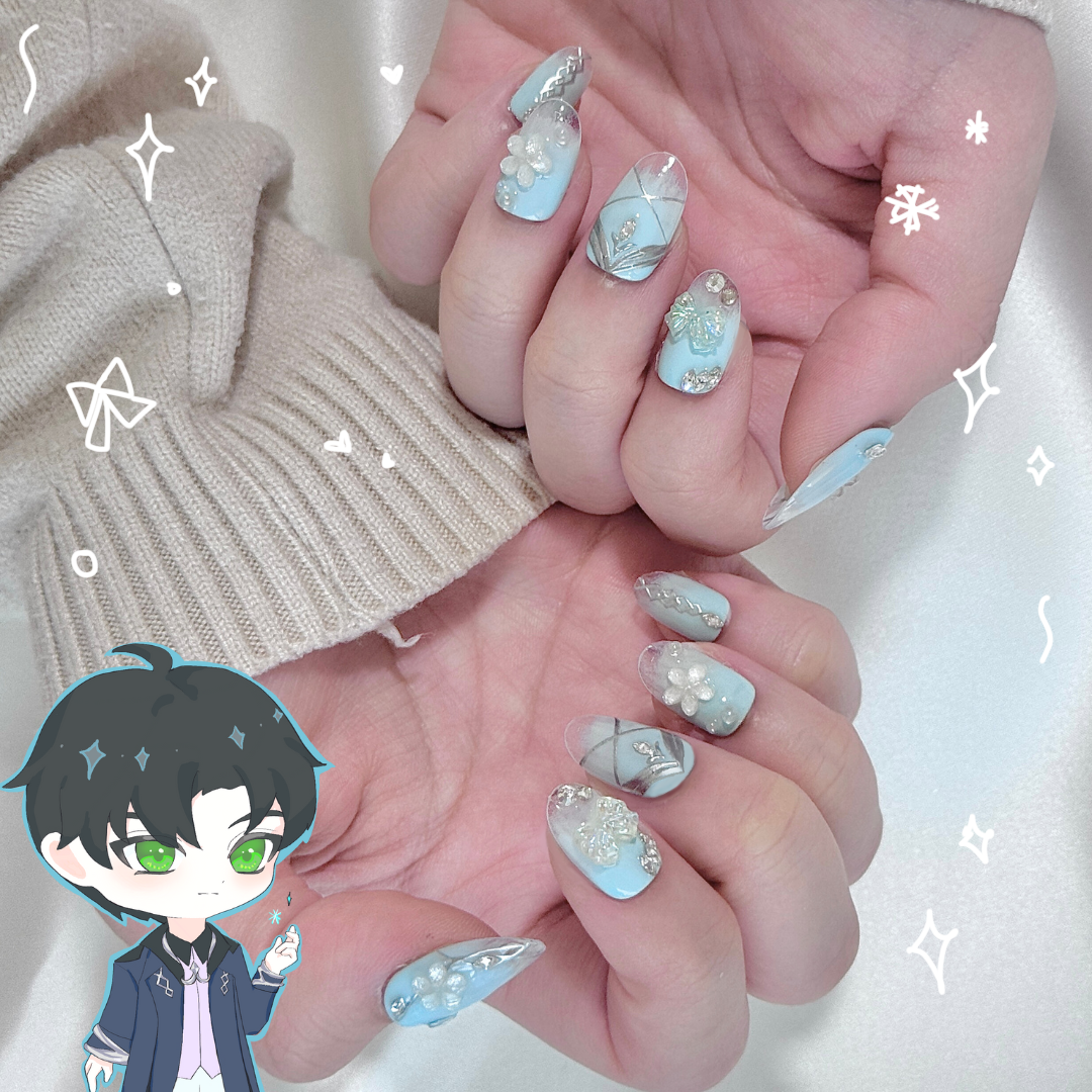 LADS themed press on nails [Size S]
