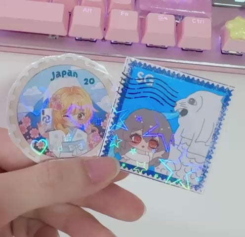 [PO freebie] free for all POs - Lumine & Stelle Holographic Country Stamps