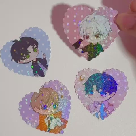 LADS Holographic Heart Stickers