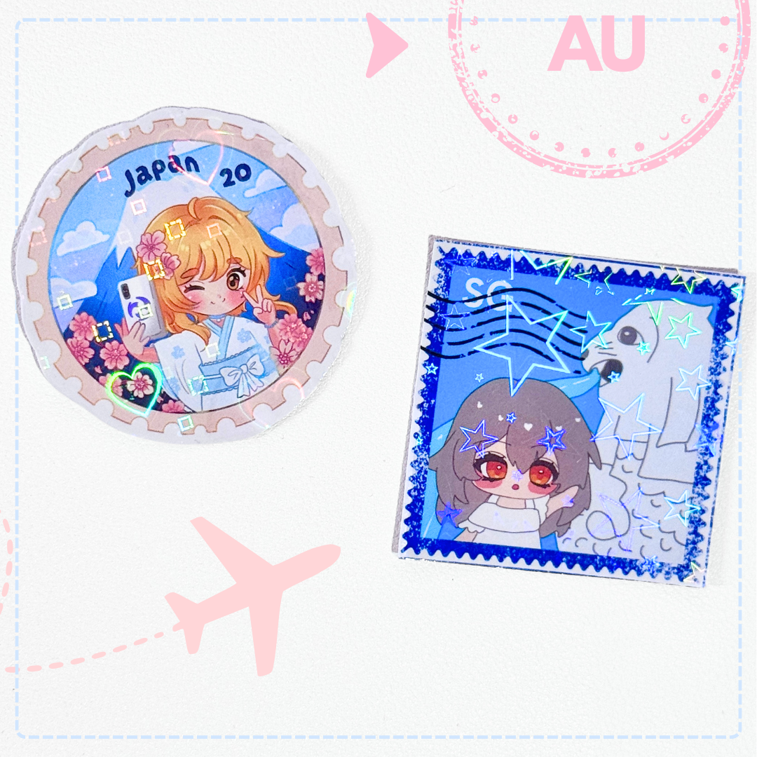 [PO freebie] free for all POs - Lumine & Stelle Holographic Country Stamps