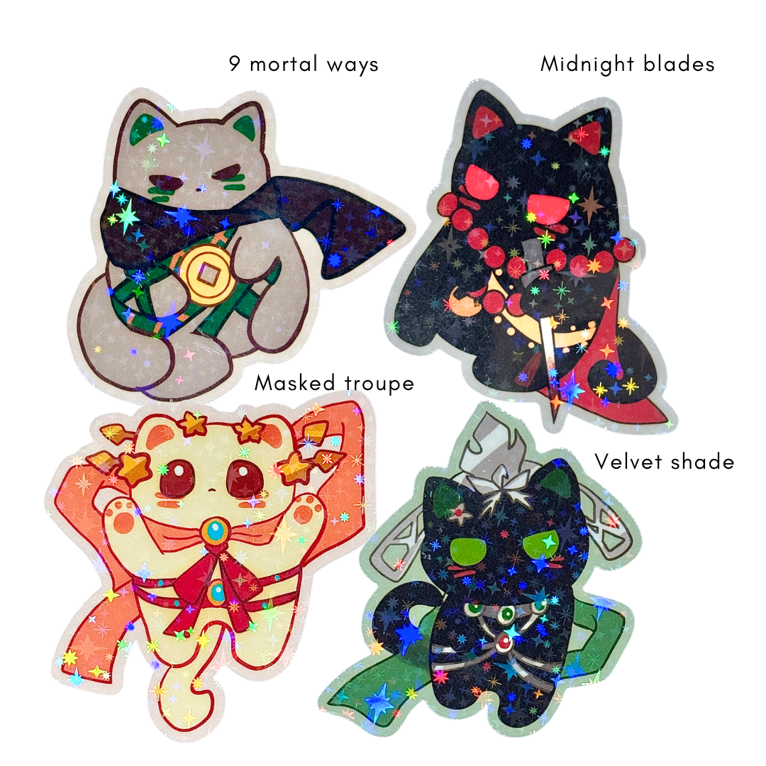 Where Winds Meet - Cat glitter stickers