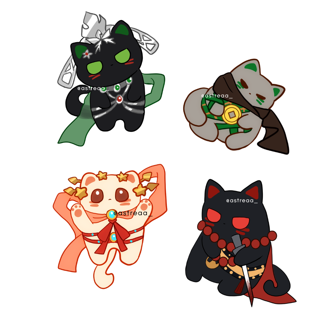 Where Winds Meet - Cat glitter stickers
